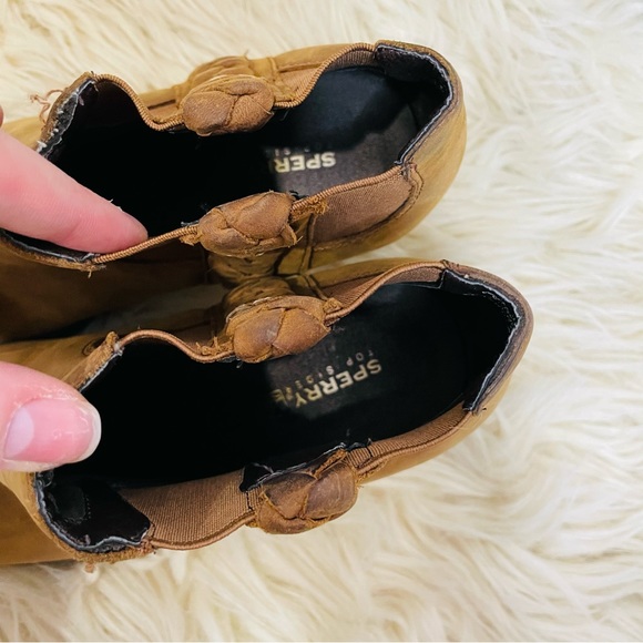 Sperry suede braided heeled ankle booties - Picture 5 of 9